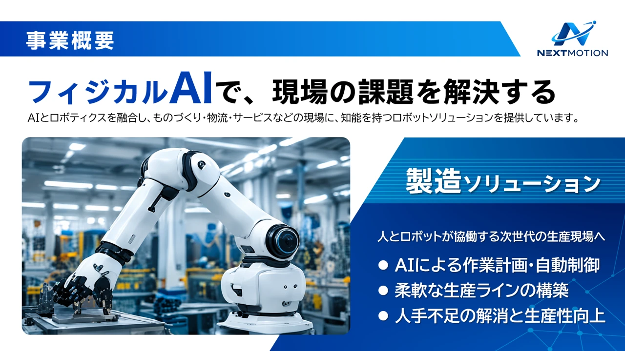 フィジカルAI企業 決算説明会 パワポ資料サンプル